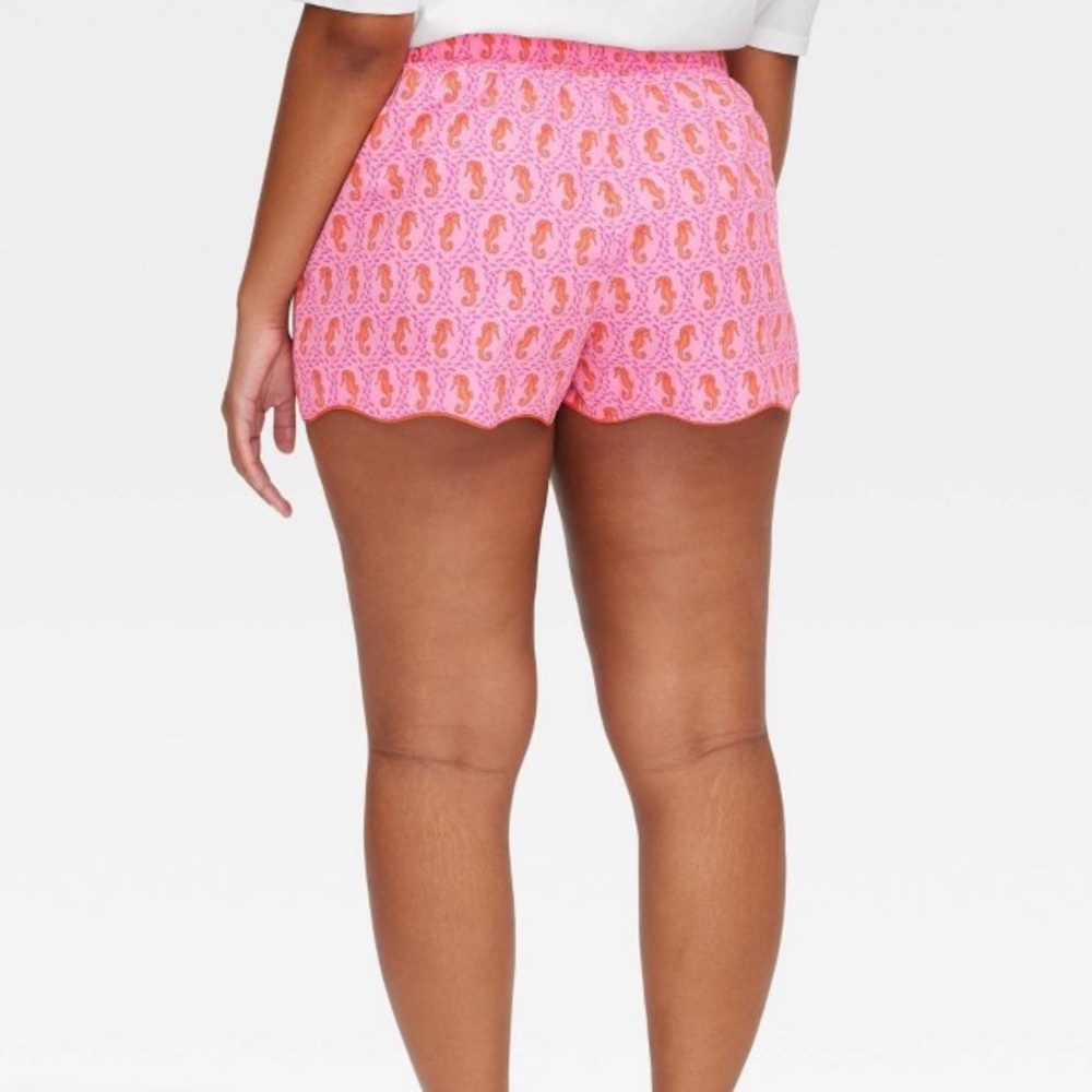 Women’s Seahorse Poplin Boxer Shorts Pink - Roller Rabbit x Target - Picture 3 of 3